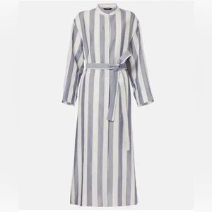 'S Max Mara Striped Long Dress, size L, color Striped grey and White